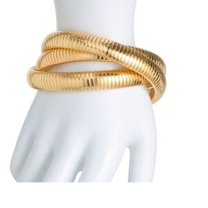 NWT Ben Amun Twisted Cobra Bracelet. 24k Gold Plated.